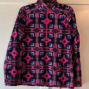 Women’s Eddie Bauer Quest 1/4 Zip Fleece Aztec Patterned Pullover Size M
